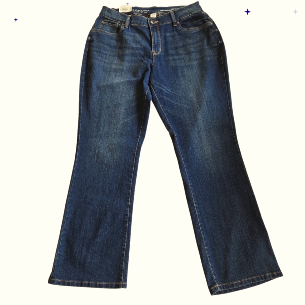 SONOMA Curvy Bootcut Blue Denim With Greenish Wash Labeled Size 4 measure size 8